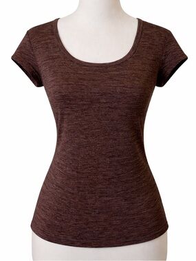 Vintage 90s Amy Byer Brown Stretchy Short Sleeve Top size women’s medium large